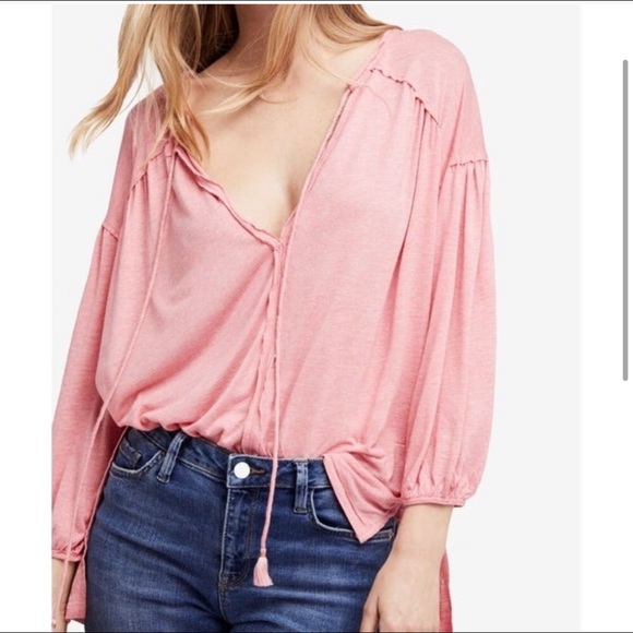 Free People Tops - We the Free Just a Henley Tassle Top
